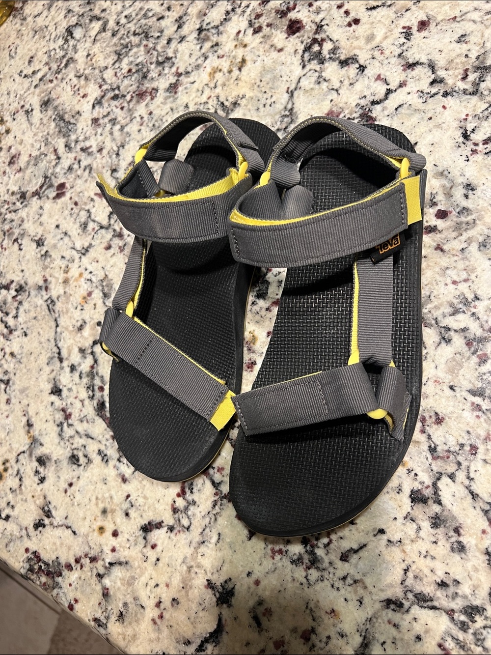Teva mens Grey and Yellow Adjustable Sport Sandals